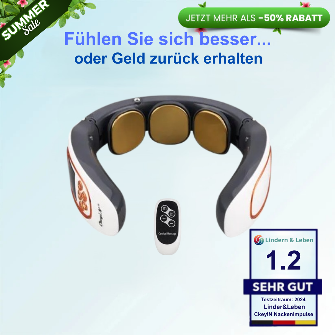 Lindern & Leben CkeyiN NackenImpulse Komfort - Elektrischer Nackenmassager mit Impulsen & Wärme